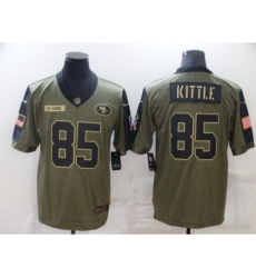 Men's San Francisco 49ers #85 George Kittle Nike Olive 2021 Salute To Service Limited Player Jersey