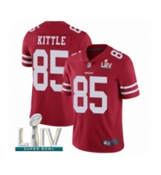Men's San Francisco 49ers #85 George Kittle Red Team Color Vapor Untouchable Limited Player Super Bowl LIV Bound Football Jersey