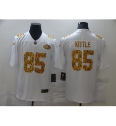 Men's San Francisco 49ers #85 George Kittle White Nike Leopard Print Limited Jersey