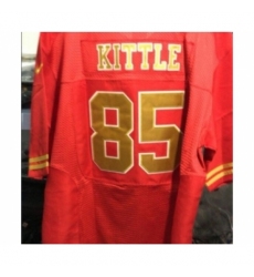 Men's San Francisco 49ers #85 George Kittle red gold Jersey