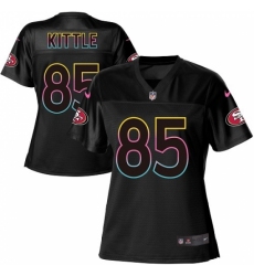 Women's Nike San Francisco 49ers #85 George Kittle Game Black Fashion NFL Jersey