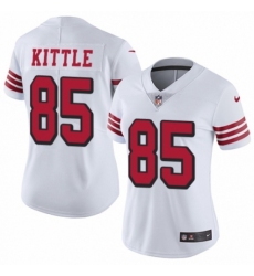 Women's Nike San Francisco 49ers #85 George Kittle Limited White Rush Vapor Untouchable NFL Jersey