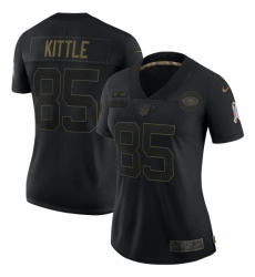 Women's San Francisco 49ers #85 George Kittle Black 2020 Salute To Service Limited Jersey