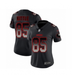 Women's San Francisco 49ers #85 George Kittle Limited Black Smoke Fashion Football Jersey