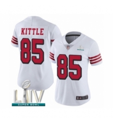 Women's San Francisco 49ers #85 George Kittle Limited White Rush Vapor Untouchable Super Bowl LIV Bound Football Jersey