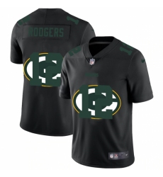 Men's Green Bay Packers #12 Aaron Rodgers Black Nike Black Shadow Edition Limited Jersey