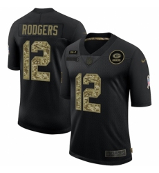 Men's Green Bay Packers #12 Aaron Rodgers Camo 2020 Salute To Service Limited Jersey