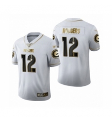 Men's Green Bay Packers #12 Aaron Rodgers Limited White Golden Edition Limited Football Jersey