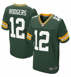 Men's Nike Green Bay Packers #12 Aaron Rodgers Elite Green Team Color NFL Jersey