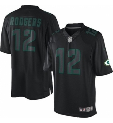 Men's Nike Green Bay Packers #12 Aaron Rodgers Limited Black Impact NFL Jersey