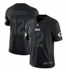 Men's Nike Green Bay Packers #12 Aaron Rodgers Limited Black Rush Impact NFL Jersey