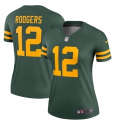 Women's Green Bay Packers #12 Aaron Rodgers Nike Green Alternate Legend Player Jersey