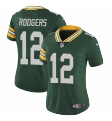 Women's Nike Green Bay Packers #12 Aaron Rodgers Green Team Color Vapor Untouchable Limited Player NFL Jersey