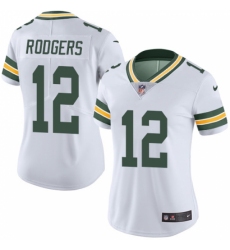 Women's Nike Green Bay Packers #12 Aaron Rodgers White Vapor Untouchable Limited Player NFL Jersey