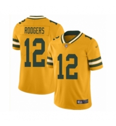 Youth Green Bay Packers #12 Aaron Rodgers Limited Gold Inverted Legend Football Jersey