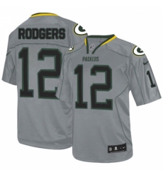 Youth Nike Green Bay Packers #12 Aaron Rodgers Elite Lights Out Grey NFL Jersey