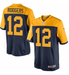 Youth Nike Green Bay Packers #12 Aaron Rodgers Limited Navy Blue Alternate NFL Jersey