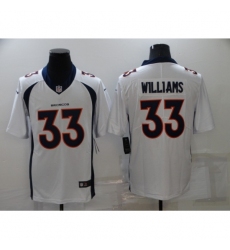 Men's Denver Broncos #33 Javonte Williams Nike White Stitched Limited Jersey