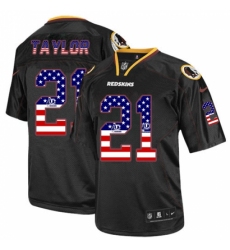 Men's Nike Washington Redskins #21 Sean Taylor Elite Black USA Flag Fashion NFL Jersey