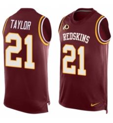 Men's Nike Washington Redskins #21 Sean Taylor Limited Red Player Name & Number Tank Top NFL Jersey