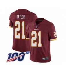 Men's Washington Redskins #21 Sean Taylor Burgundy Red Team Color Vapor Untouchable Limited Player 100th Season Football Jersey