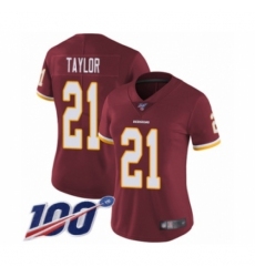 Women's Washington Redskins #21 Sean Taylor Burgundy Red Team Color Vapor Untouchable Limited Player 100th Season Football Jersey