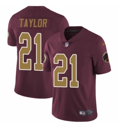 Youth Nike Washington Redskins #21 Sean Taylor Burgundy Red/Gold Number Alternate 80TH Anniversary Vapor Untouchable Limited Player NFL Jersey