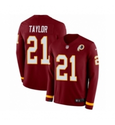 Youth Nike Washington Redskins #21 Sean Taylor Limited Burgundy Therma Long Sleeve NFL Jersey