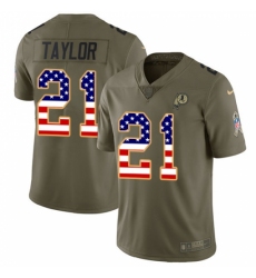 Youth Nike Washington Redskins #21 Sean Taylor Limited Olive/USA Flag 2017 Salute to Service NFL Jersey