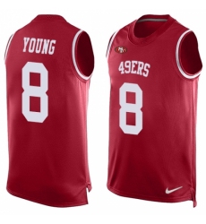 Men's Nike San Francisco 49ers #8 Steve Young Limited Red Player Name & Number Tank Top NFL Jersey