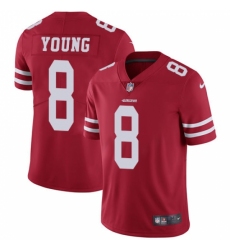 Men's Nike San Francisco 49ers #8 Steve Young Red Team Color Vapor Untouchable Limited Player NFL Jersey
