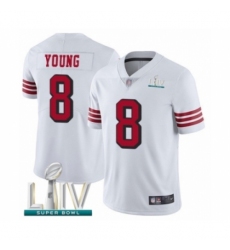 Men's San Francisco 49ers #8 Steve Young Limited White Rush Vapor Untouchable Super Bowl LIV Bound Football Jersey