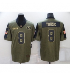 Men's San Francisco 49ers #8 Steve Young Nike Olive 2021 Salute To Service Limited Player Jersey