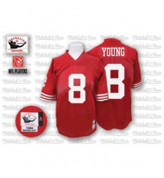 Mitchell and Ness San Francisco 49ers #8 Steve Young Authentic Red Team Color Throwback NFL Jersey