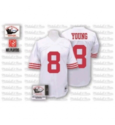 Mitchell and Ness San Francisco 49ers #8 Steve Young Authentic White Throwback NFL Jersey