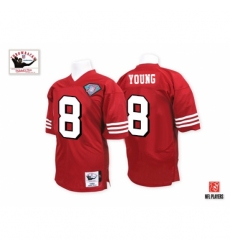 Mitchell and Ness San Francisco 49ers #8 Steve Young Red Team Color 75TH Authentic Throwback NFL Jersey