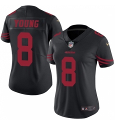Women's Nike San Francisco 49ers #8 Steve Young Limited Black Rush Vapor Untouchable NFL Jersey