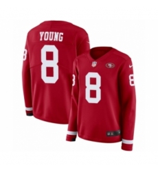 Women's Nike San Francisco 49ers #8 Steve Young Limited Red Therma Long Sleeve NFL Jersey
