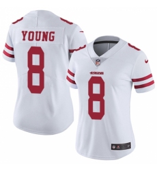 Women's Nike San Francisco 49ers #8 Steve Young White Vapor Untouchable Limited Player NFL Jersey
