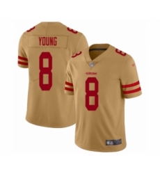 Women's San Francisco 49ers #8 Steve Young Limited Gold Inverted Legend Football Jersey