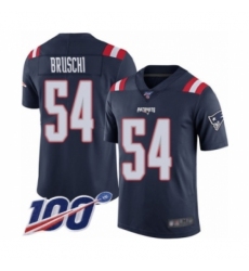 Men's New England Patriots #54 Tedy Bruschi Limited Navy Blue Rush Vapor Untouchable 100th Season Football Jersey
