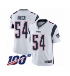 Men's New England Patriots #54 Tedy Bruschi White Vapor Untouchable Limited Player 100th Season Football Jersey