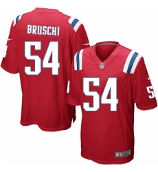 Men's Nike New England Patriots #54 Tedy Bruschi Game Red Alternate NFL Jersey