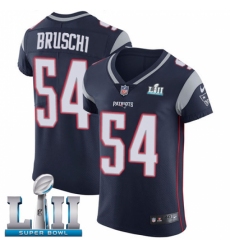 Men's Nike New England Patriots #54 Tedy Bruschi Navy Blue Team Color Vapor Untouchable Elite Player Super Bowl LII NFL Jersey