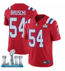Men's Nike New England Patriots #54 Tedy Bruschi Red Alternate Vapor Untouchable Limited Player Super Bowl LII NFL Jersey
