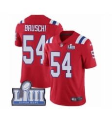 Men's Nike New England Patriots #54 Tedy Bruschi Red Alternate Vapor Untouchable Limited Player Super Bowl LIII Bound NFL Jersey