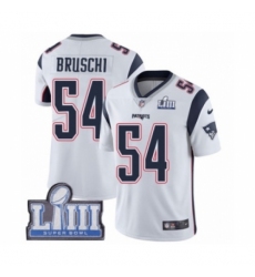 Men's Nike New England Patriots #54 Tedy Bruschi White Vapor Untouchable Limited Player Super Bowl LIII Bound NFL Jersey