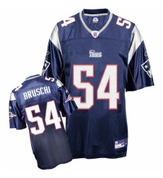 Reebok New England Patriots #54 Tedy Bruschi Dark Blue Authentic Throwback NFL Jersey
