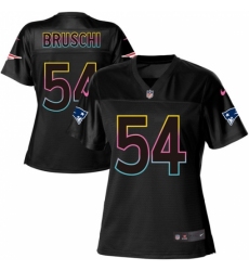 Women's Nike New England Patriots #54 Tedy Bruschi Game Black Fashion NFL Jersey