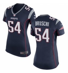 Women's Nike New England Patriots #54 Tedy Bruschi Game Navy Blue Team Color NFL Jersey